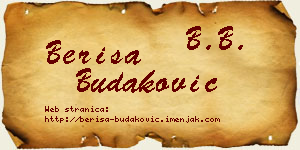 Beriša Budaković vizit kartica